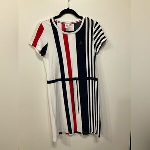 Le Coq Sportif Tricolor Mini adjustable Waist Dress Sz M